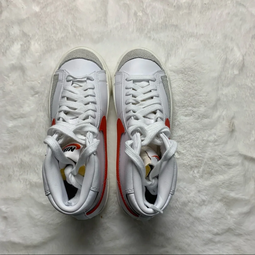 Nike Women's White & Red High-Top Sneakers